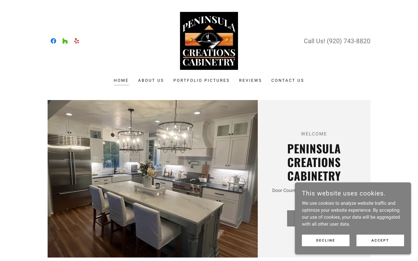 The current homepage